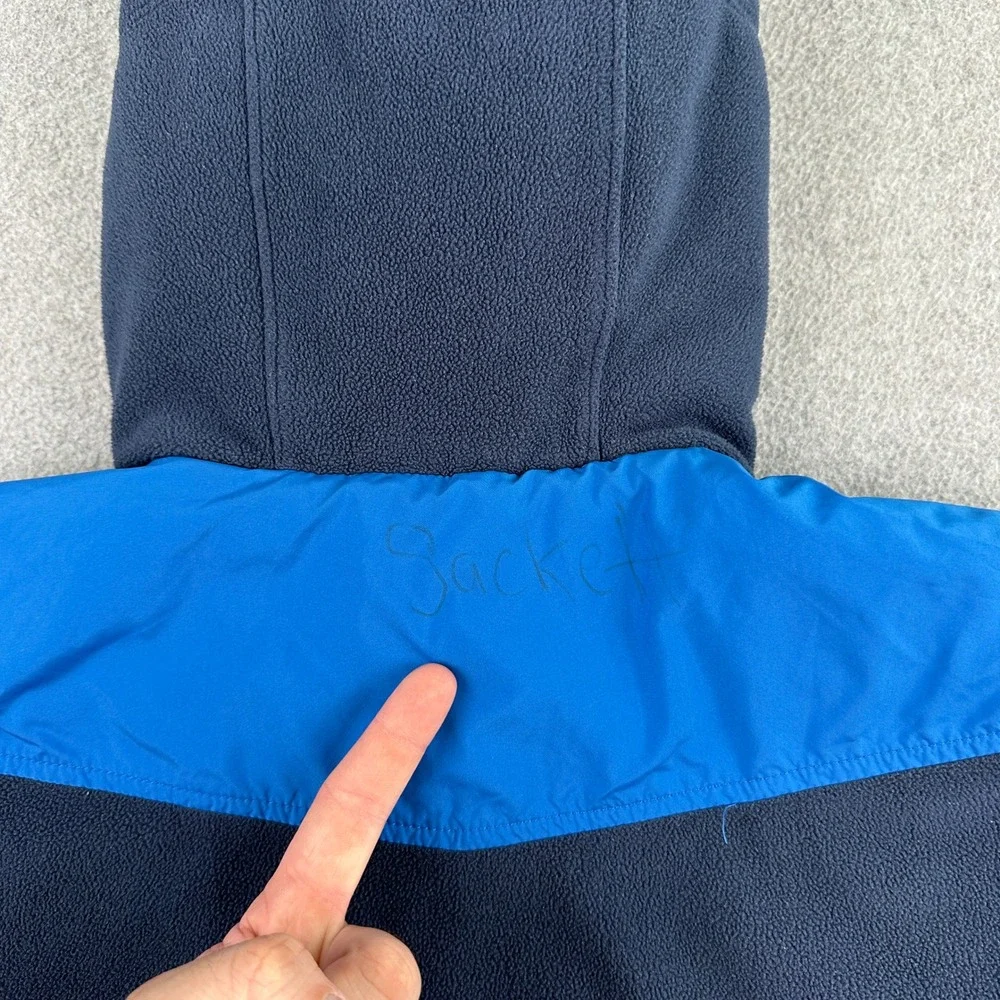 The North Face Jacket Boys L Blue Denali Fleece Full Zip Hooded Outdoor‎ Coat